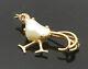 14k Gold Vintage Baroque Pearl & Ruby Shiny Bird Motif Brooch Pin Gb018