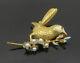 18k Gold Vintage Petite Pearls Ruby & Enamel Perched Bird Brooch Pin Gb016