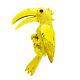 18k Yellow Gold Ruby Toucan Parrot Estate Pin Brooch 26.1 Grams