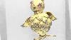18k Yellow Gold Womens Ruby Bird Brooch 0 06 Ctw