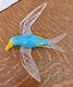 1940s Vintage Elzac Ceramic Lucite Bird Bluebird Seagull Hummingbird Pin Brooch