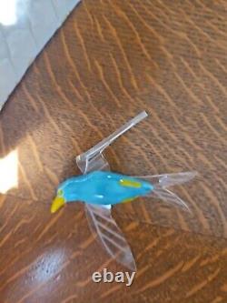 1940s Vintage ELZAC Ceramic Lucite Bird BLUEBIRD SEAGULL HUMMINGBIRD pin Brooch