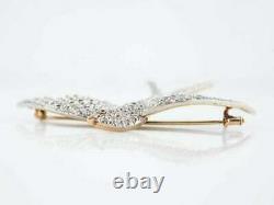 1.10ct Round Cut Cubic Zirconia Flying Bird Pin Brooch 14k Yellow Gold Plated
