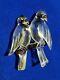 1 Brooch Pin/nos-antique-vtg 3 Carved Lucite-love Birds Clear&wood Look/multi