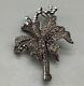 2.00ct Round Cut Moissanite Vintage Floral Brooch Pin In 14k Black Gold Finish