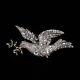 2.00ct Round Cut Real Moissanite Women's Bird Brooch Pin 14k White Gold Plated