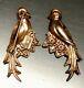 2 Vintage Gorgeous Deco Sterling Silver Rose Gold Coro Craft Birds Brooch (s)