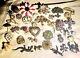 36 Pieces Vintage To Now Pin Brooches Rhinestones Enamel Mix Metals Lot