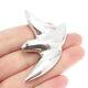 925 Sterling Silver 2-tone Vintage Mexico Swallow Bird Pin Brooch / Pendant