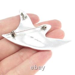 925 Sterling Silver 2-Tone Vintage Mexico Swallow Bird Pin Brooch / Pendant