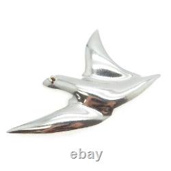 925 Sterling Silver 2-Tone Vintage Mexico Swallow Bird Pin Brooch / Pendant