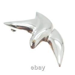 925 Sterling Silver 2-Tone Vintage Mexico Swallow Bird Pin Brooch / Pendant