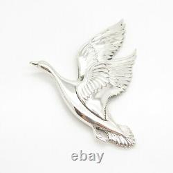 925 Sterling Silver Vintage Coro Flying Swan Bird Pin Brooch