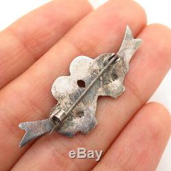 925 Sterling Silver Vintage Couple Of Birds Design Pin Brooch