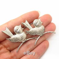 925 Sterling Silver Vintage Forstner Chirping Chicks / Birds Design Pin Brooch