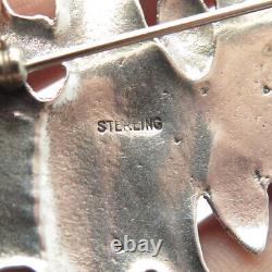 925 Sterling Silver Vintage Kissing Birds Pin Brooch