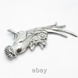 925 Sterling Silver Vintage Mexico Parrot Bird Pin Brooch