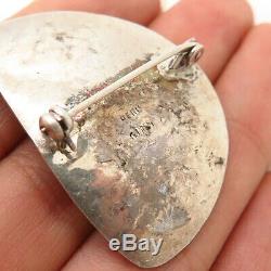 925 Sterling Silver Vintage Peru Kissing Birds Tribal Design Pin Brooch