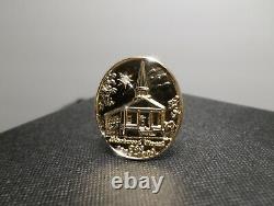AION Collection Vintage 14k Gold Diamond Blackwood Chapel 1923-1993 Pin Pendant