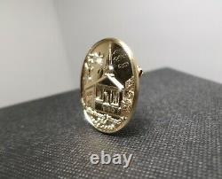 AION Collection Vintage 14k Gold Diamond Blackwood Chapel 1923-1993 Pin Pendant