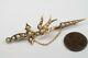 Antique Australian 9k Gold Pearl Sword & Swallow Bird Brooch C1900