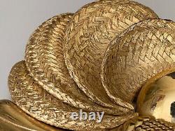 Absolutely Gorgeous Vintage ORENA brooch Golden Bird w. Braided Tail Feathers