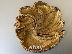 Absolutely Gorgeous Vintage ORENA brooch Golden Bird w. Braided Tail Feathers