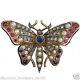 Amazing 1.98ct Rose Cut Diamond Gemstone Silver Vintage Butterfly Brooch Jewelry