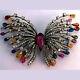 Amazing 3.90ct Rose Cut Diamond Gemstone Silver Vintage Butterfly Brooch Jewelry