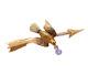 Antique 1930's 14k Yellow Gold Dove Bird Diamond Pin Brooch