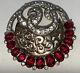 Antique Art Deco Signed Mb Marcel Boucher Ruby Red Sparkly Rhinestone Brooch Pin