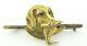 Antique Art Nouveau 18k Gold Ruby-eyed Dog Head With Bird Brooch