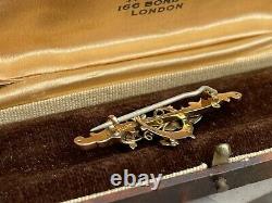 Antique Edwardian 9ct Gold swallow bird brooch 2.4g Sweetheart Love Gift Bride