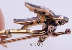 Antique Empire Love Birds Brooch 18k Gold and Diamonds c1905 Boxed