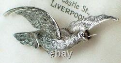 Antique Jewellery Sweet Victorian Silver Figural Flying Dove Bird Brooch/pin
