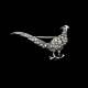 Antique Pheasant Bird Paste Sterling Silver Brooch Pin Victorian