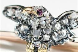 Antique Rose Cut Diamond Bird Brooch