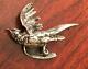 Antique Sterling Silver Bird Pheasant Brooch Game Hunting Pin Art Nouveau Vtg
