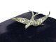 Antique Victorian 800 Silver Diamond Paste Swallow Bird Brooch 4.1 Grams
