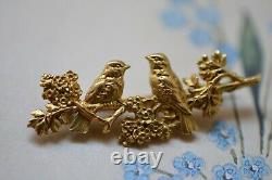 Antique Victorian French 18k Gold Birds Brooch 8.1 Gr