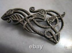Antique Victorian Silver Snake and Bird Brooch