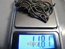 Antique Victorian Silver Snake and Bird Brooch