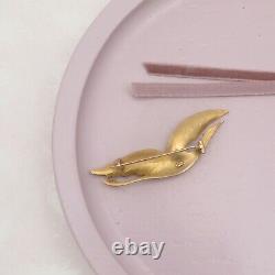 Antique Victorian Yellow Gold Plated Bird Signed Oria French Brooch Pin