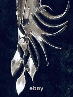 Antique Vintage 5 Art Deco Pot Metal Rhinestone Peacock Bird Of Paradise Brooch