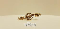 Antique Vintage 9CT Gold/Ruby Bird Brooch boxed