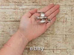Antique Vintage Deco Sterling Silver Mexican TAXCO Bird Pendant Pin Brooch 15.1g