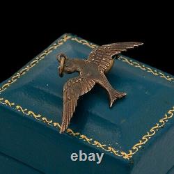 Antique Vintage Nouveau 14k Gold Filled GF Figural Bird Pin Brooch Pendant 3.9g