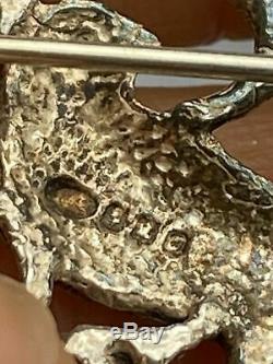 Antique Vintage Sterling Silver Victorian Edwardian Dove Love Birds Brooch Pin