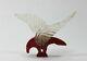Bakelite Lucite Brooch Pin Winged Bird Back Carved Figural Art Deco Vintage