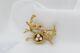 Beautiful Vintage Birds & Nest Brooch Pin Crafted In 14k Yellow Gold 8.0g